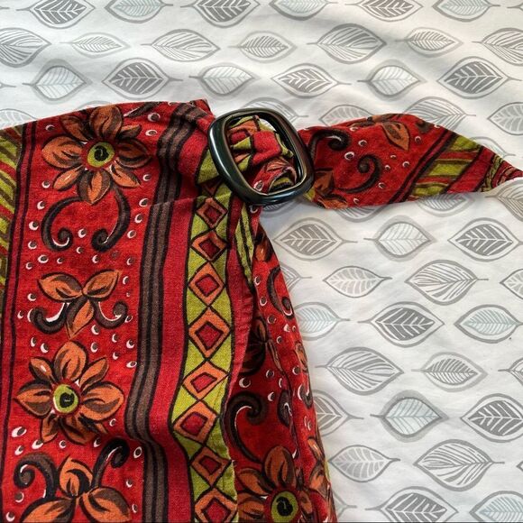 VINTAGE Express Compagnie Internationale Linen Blend Wrap Skirt Size 7/8 - Picture 4 of 10